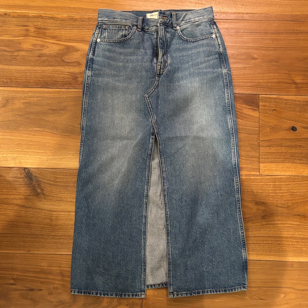Madewell Blue Denim maxi skirt